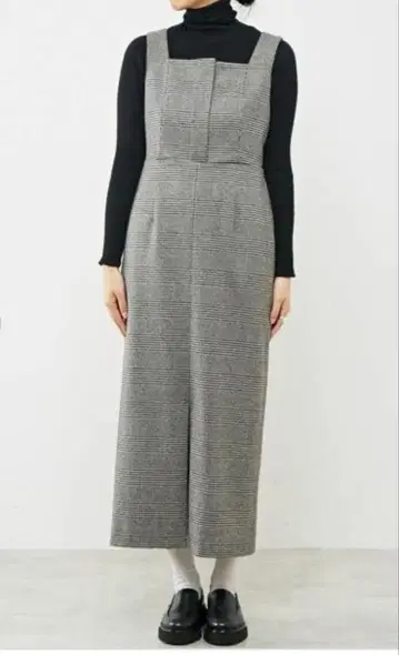 martinique 삭소니 체크 트위드 오버롤 스커트