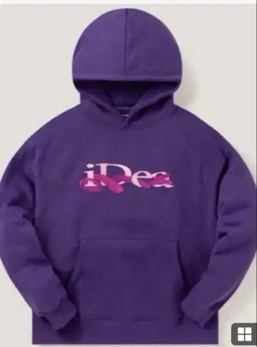 iDea 로고 보라색 후드 부착 후드티
