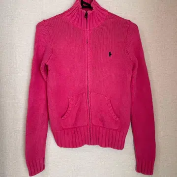 랄프 로렌 키즈 XL 폴로 자수 로고 핑크 니트