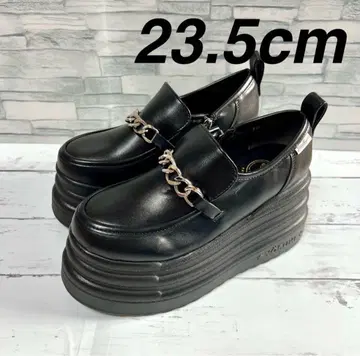 블랙 플랫폼 로퍼 23.5cm