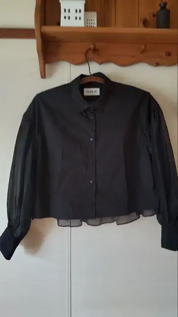 FELISSIMO MEDE 19F 블랙 시어 블라우스