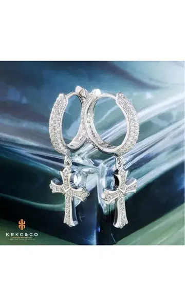 KRKC&CO 크로스 참 귀걸이