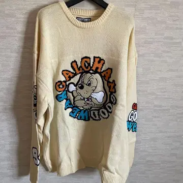 루피 캐릭터 자수 니트 스웨터