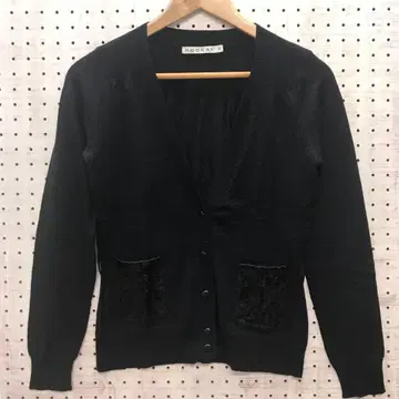 로맨틱 코어 구제 의류 KOOKAI 스팽글 절개 니트 가디건