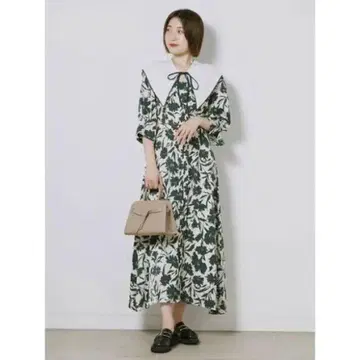 snidel 스나이델 빅 컬러 프린트 원피스 그린