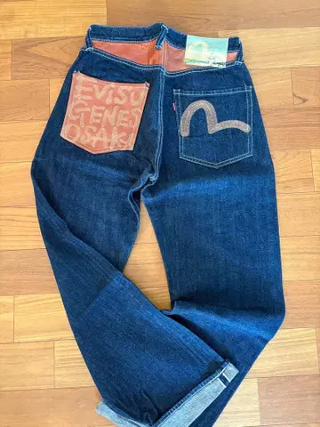 Evisu 가죽 포켓 데님