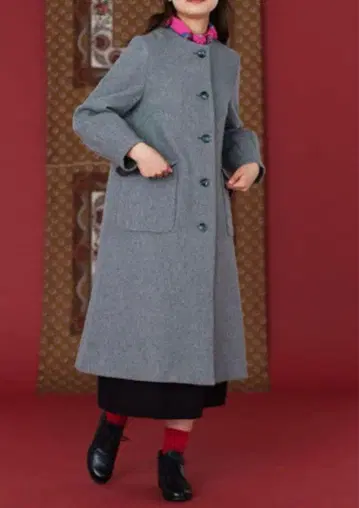 Lene 다크 브라운 노카라 코트