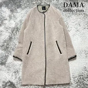 다마 컬렉션 노카라 보아 코트 M 상당 착용감 없는 새상품급
