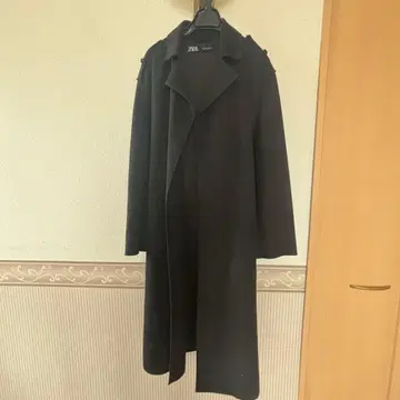 ZARA 블랙 롱 코트 벨트 포함