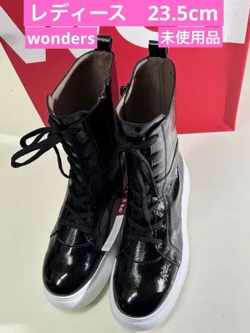 wonders 원더스 통굽 에나멜 여성용 부츠 미사용품