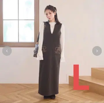 시마무라 yumi 오버롤 스커트 브라운 L