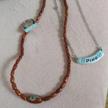 피코 piko 브라운 비즈 목걸이와 반지 세트