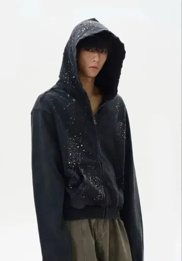 Glitter Planet Swoosh zip Hoodie geek