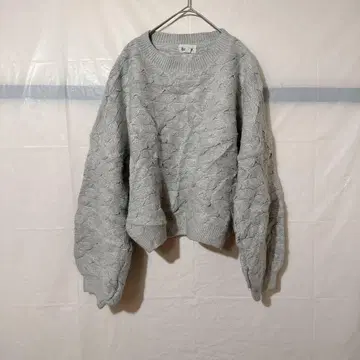 새상품급 &merci 그레이 케이블 니트 [ L ] 긴팔 루즈핏