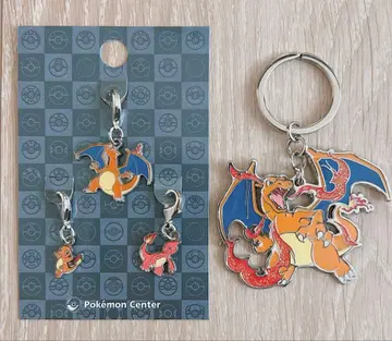 [ 미사용 ] 리자몽 메탈 참 메탈 키링 세트 포켓몬