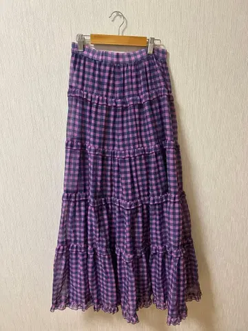 [ ROSE BAD 로즈버드 ] 롱 스커트 핑크 퍼플