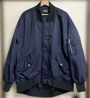 ZARA MA-1 네이비 빅 사이즈 여성용 남성용