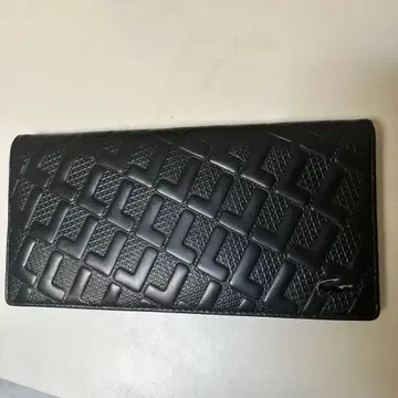 LACOSTE 뜨개질 디자인 블랙 장지갑