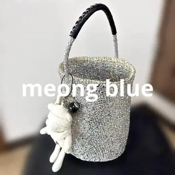메온 블루 숄더 카고백 meong blue