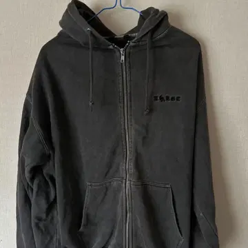 LA 자수 다크 그레이 풀 집업 후드티