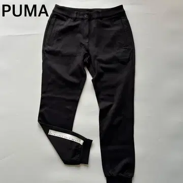 새상품급 PUMA 골프웨어 조거 팬츠 블랙 캐주얼 인조 가죽 와펜