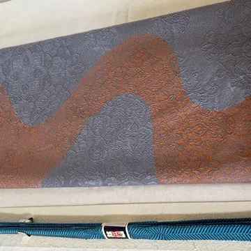 보라색 물결 무늬 실크 허리띠 오비 장식 천 세트