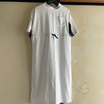 FILA 반팔 셔츠 원피스 화이트/네이비