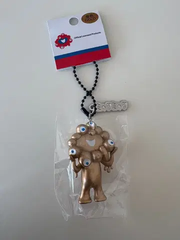 오사카 간사이 만박 미야쿠미야쿠 입체 PVC 키링 금색 골드