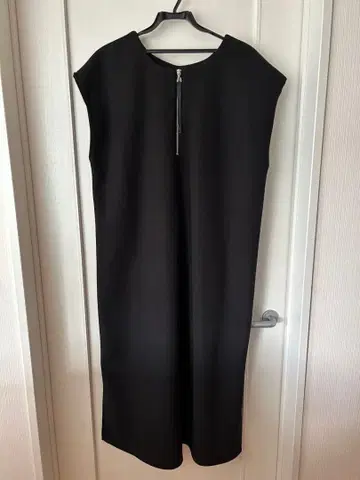 블랙 XL 슬리브리스 롱 원피스 2WAY