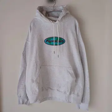 패러그래프 후드 맨투맨 자수 로고 그레이