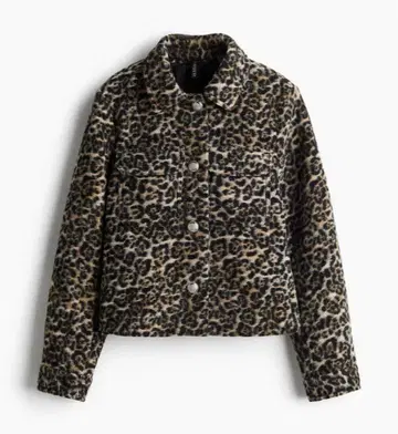 H&M 아우터 레오파드 무늬 기모 자켓