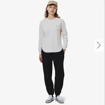 LACOSTE 파일 안감 맨투맨 조거 팬츠 블랙