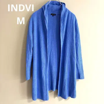 INDIVI 인비 가디건 라이트 블루 니트 여성용 후드