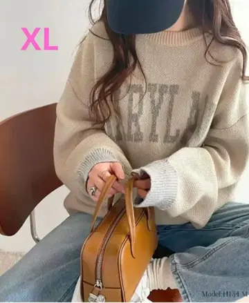 jaVa 베이지 XL 로고 니트 스웨터 전후 2way