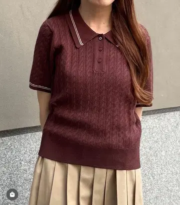 archives 라인 케이블 폴로 니트 브라운