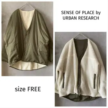 SENSE OF PLACE 리버서블 자켓 보아 카키 노카라