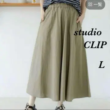 [ studio CLIP ] 서큘러 스카초 가우초 팬츠 카키