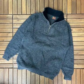 90s USA제 ALPS 하프 지퍼 믹스 니트 풀오버 스웨터