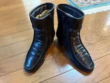 긴자 요시노야 블랙 가죽 숏부츠 22cm