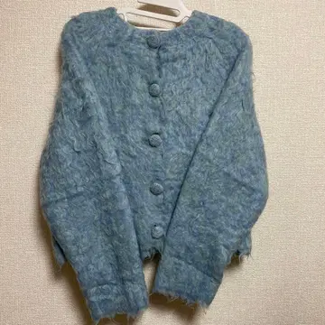 DISCOAT 전후 2way 샤기 가디건