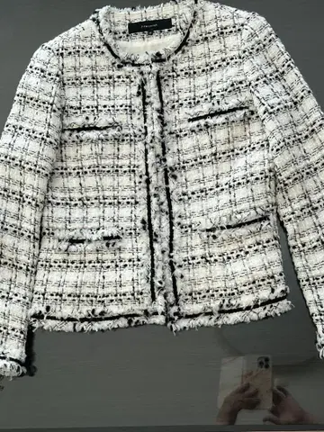 [ 새상품 미사용 ] 노카라 트위드 자켓