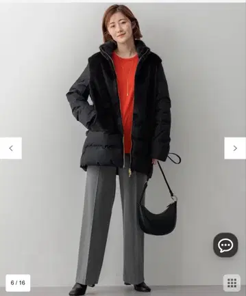 (클리닝 완료) 23구 에코 퍼 콤비 다운 코트 블랙 L 사이즈