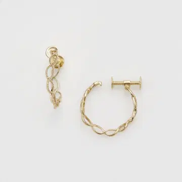 agete K10 후프 귀찌 꼬임 시스루 밀우치