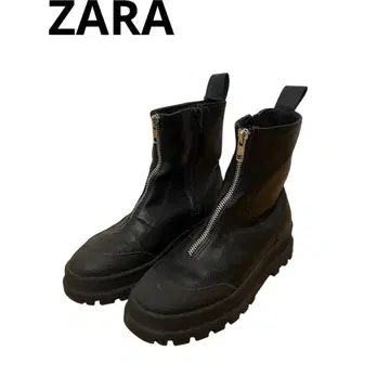 자라 ZARA 숏부츠 프론트 지퍼 가죽
