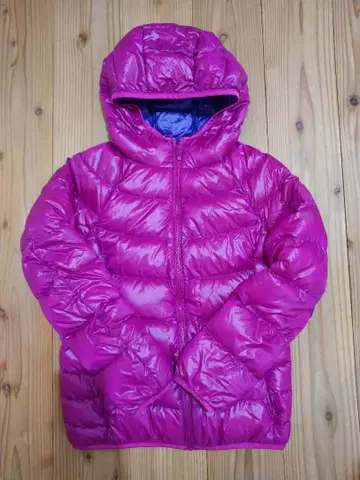 UNIQLO 핑크 후드 부착 다운 자켓