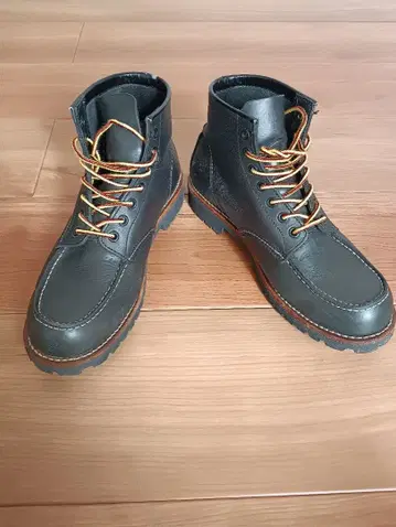 가죽 하이컷 워크 부츠 블랙