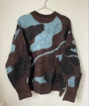 ungrid 언그리드 샤기 자카드 니트 브라운