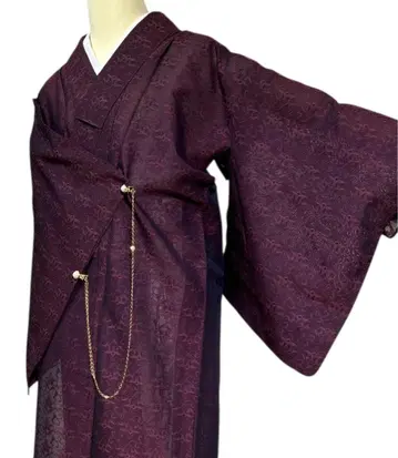 유24 세탁 가능한 여름 기모노 코몬 당화 꽃무늬 순수 실크 새상품급