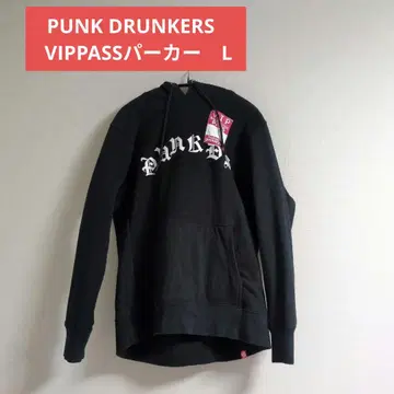 펑크 드렁커스 VIPPASS 후드티 블랙 컬러 사이즈 L