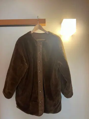 플리스 퀼팅 자켓 브라운